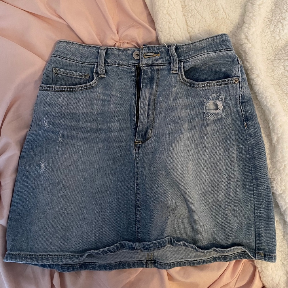 Light Blue Denim Mini Skirt